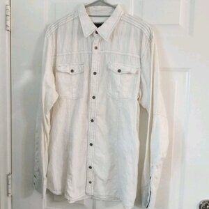 Buckle Black Label Men's Shirt Size XL Athletic Fit Button Up Long Sleeve White